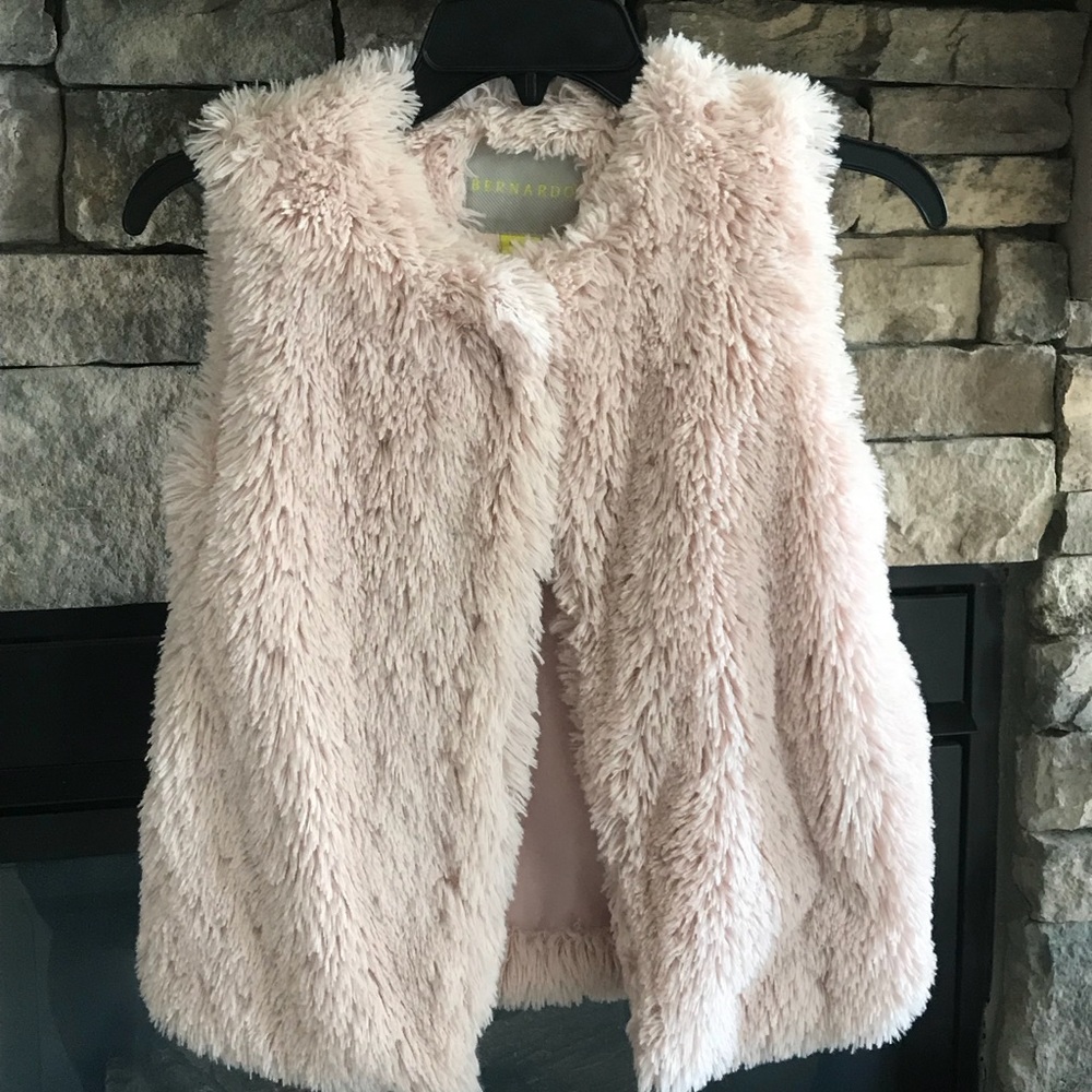 Soft, furry pink winter vest